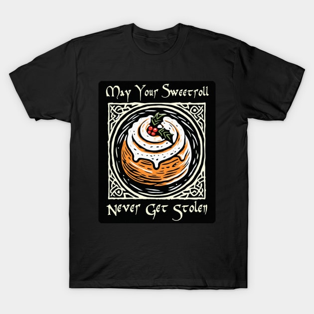 Skyrim Sweetroll Greetings T-Shirt by katmargoli